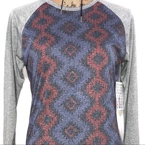 LulaRoe Randy Tee Printed body Size Small